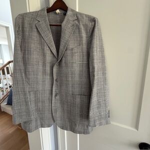Ted Baker Endurance Blazer Men Gray Brown Blue Plaid Sport Suit Blazer US 46R